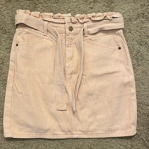 Molly Bracken Pale Pink Denim Woven Skirt Small NQT